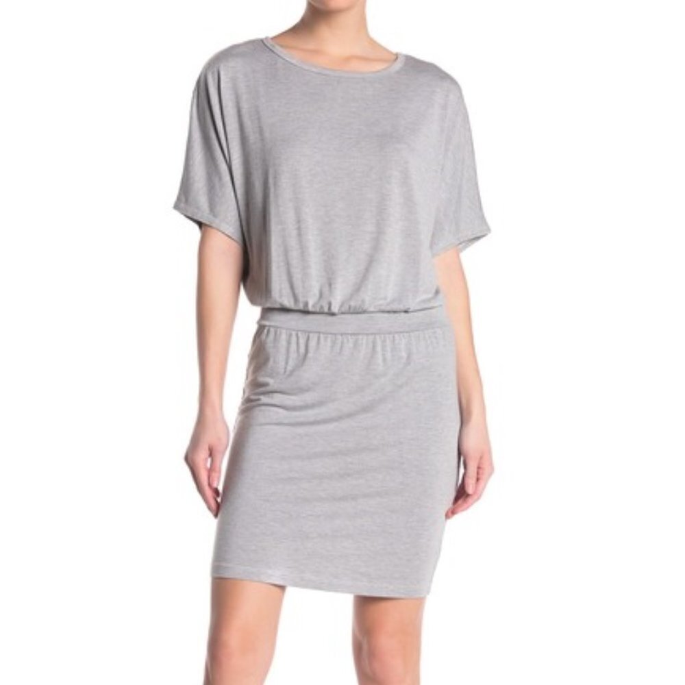 Michael Stars Erynn Boatneck Dress Jersey Gray